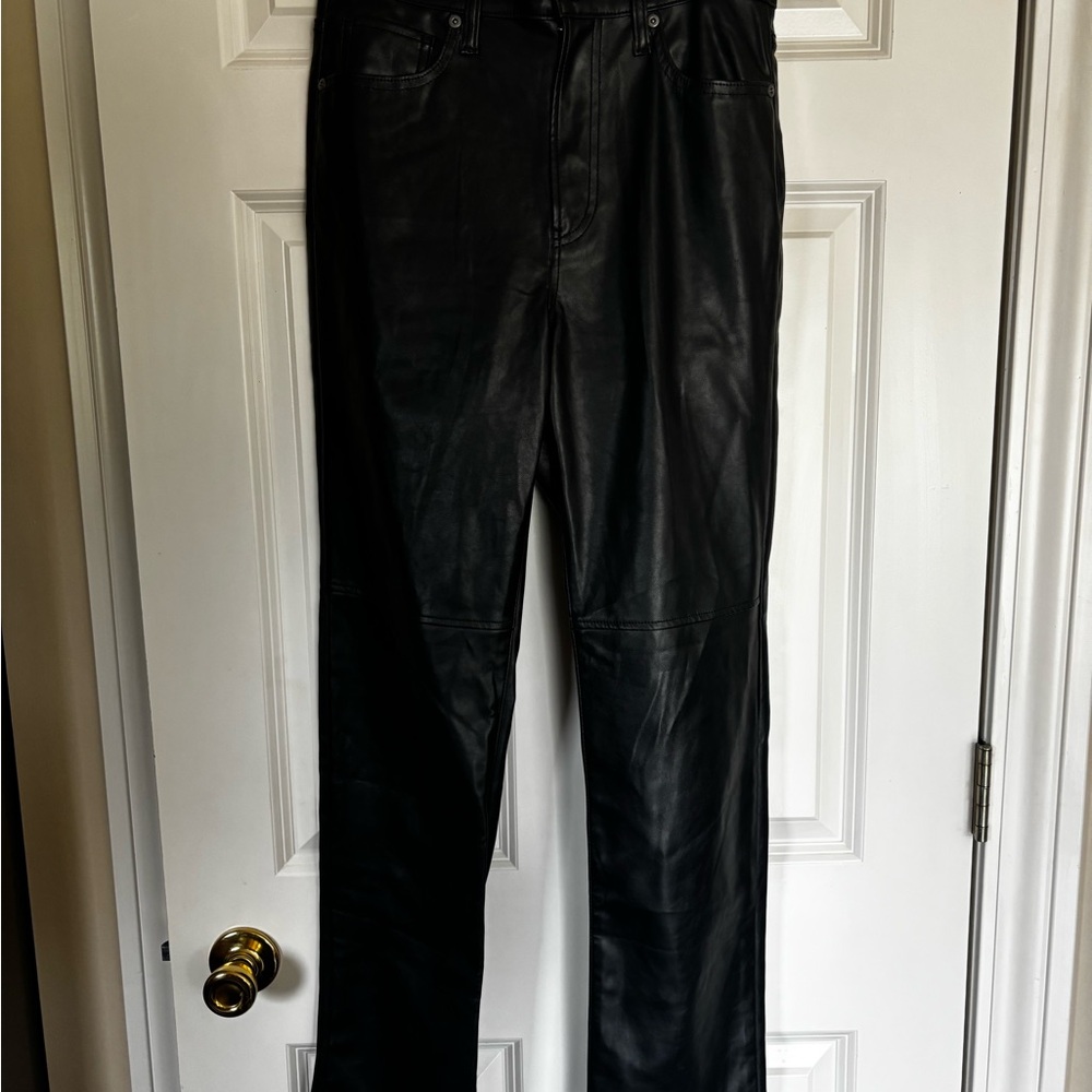 GAP Woman’s Black Faux Leather Straight Pants